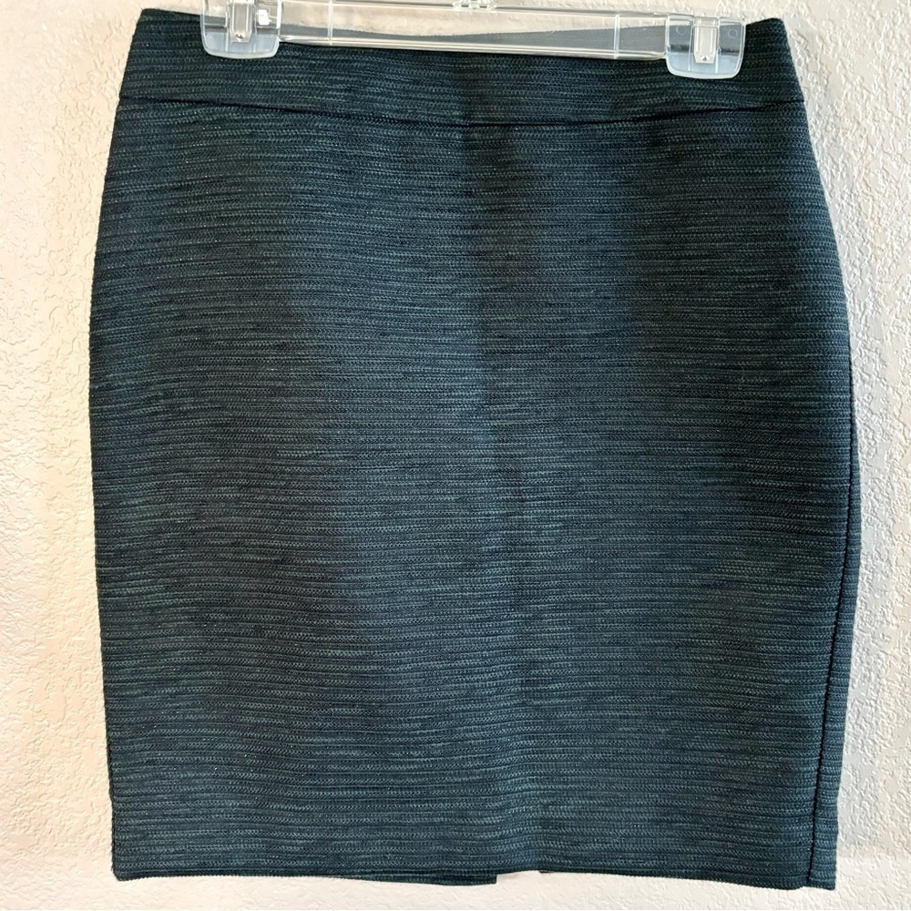Ann Taylor Factory Skirt Sz 4P Petite Charcoal Grey Textured Shimmer Lined